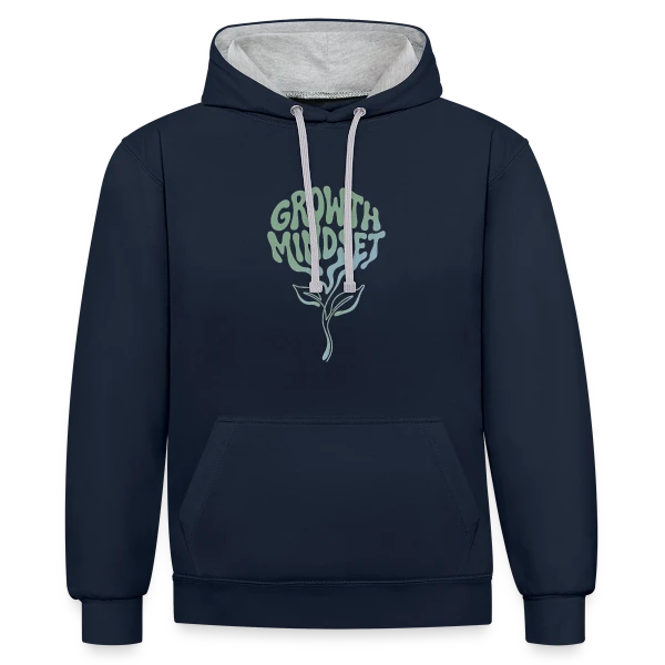 Mentalité de Croissance sur Sweat à capuche contrasté