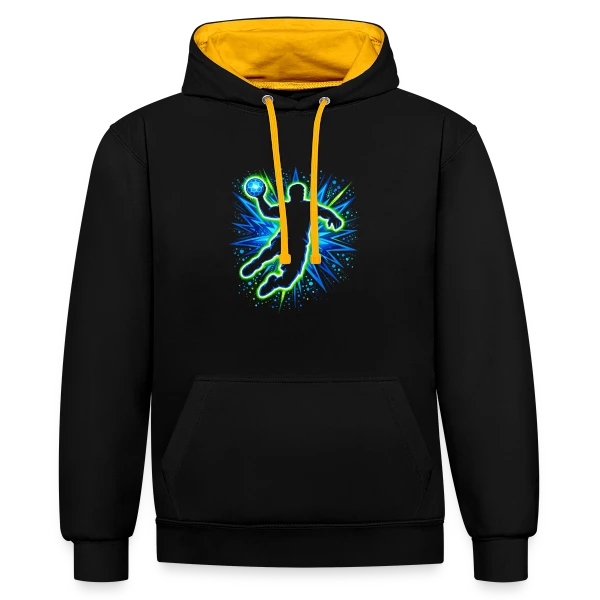 Motif Abstrait Géométrique Coloré sur Sweat à capuche contrasté