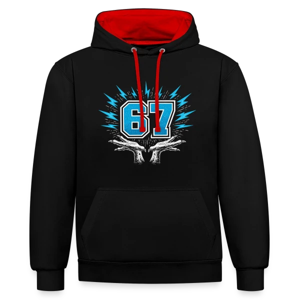 Connexion Numérique sur Sweat à capuche contrasté