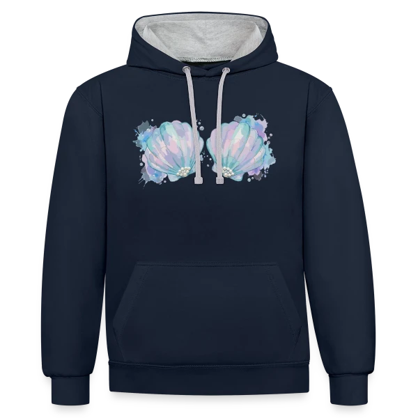 Élégance Courbe sur Sweat à capuche contrasté