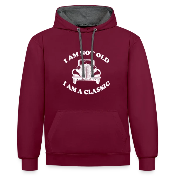 Je Suis Un Classique sur Sweat à capuche contrasté