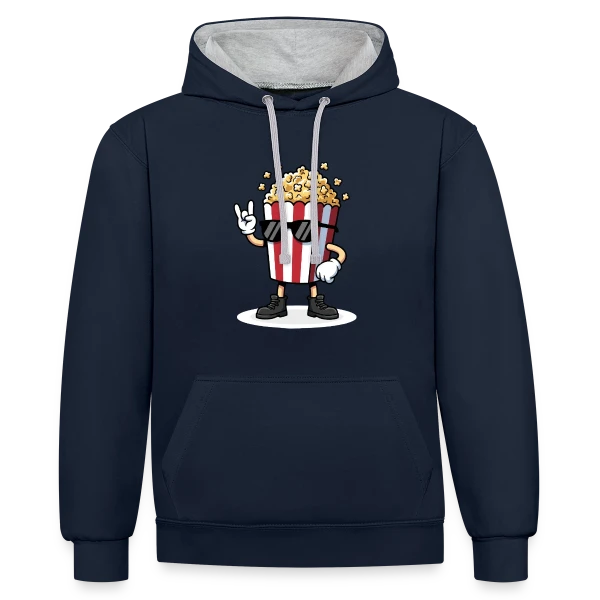 Motif Géométrique Contemporain sur Sweat à capuche contrasté