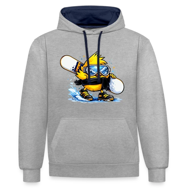 Snowboardeur Déglingué sur Sweat à capuche contrasté