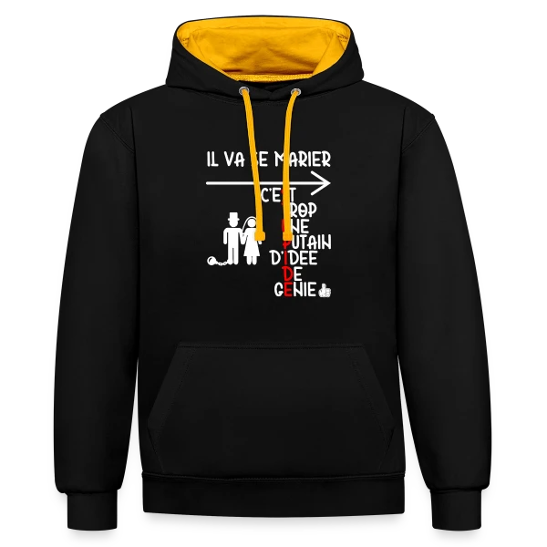 Le Numéro Huit sur Sweat à capuche contrasté