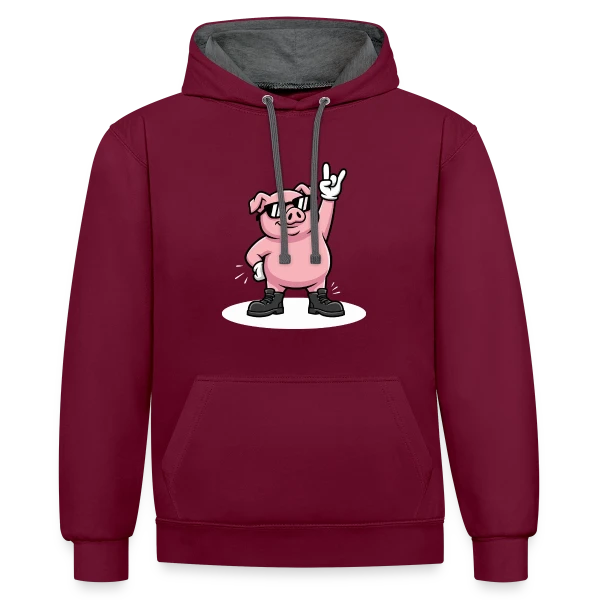 Pulse Énergétique sur Sweat à capuche contrasté