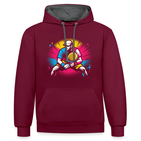 Formes et Mouvement Abstrait sur Sweat à capuche contrasté