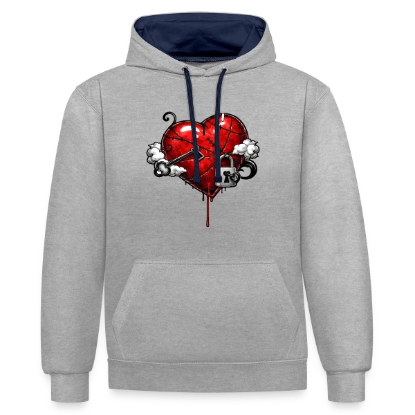 Cœur Résilient sur Sweat à capuche contrasté