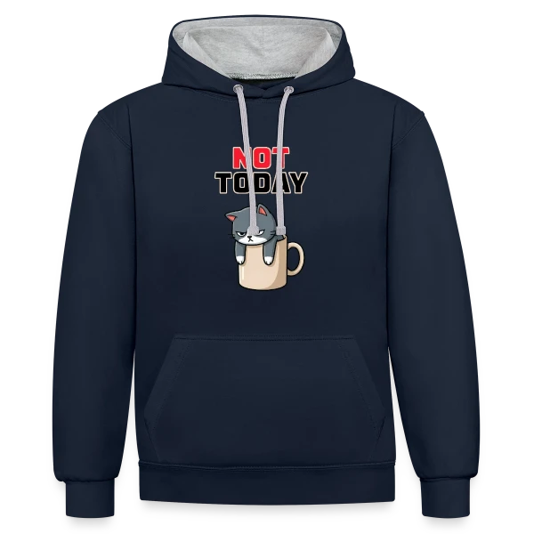 Aujourd'hui, Non. sur Sweat à capuche contrasté