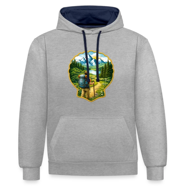 Chemin de Compostelle - L'Esprit Pèlerin sur Sweat à capuche contrasté