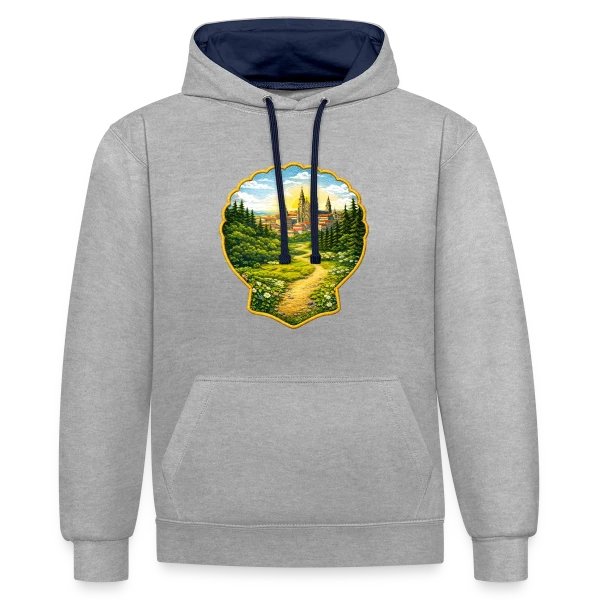 Chemin de Compostelle : L'Aventure du Pèlerinage sur Sweat à capuche contrasté