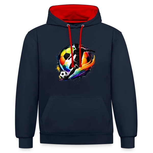 Ballon de Football Design 5 sur Sweat à capuche contrasté