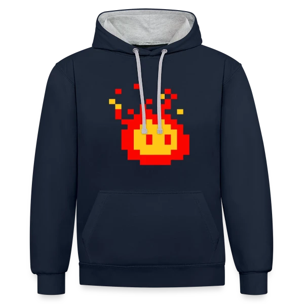 Boule de Feu Ardente - Puissance et Énergie sur Sweat à capuche contrasté