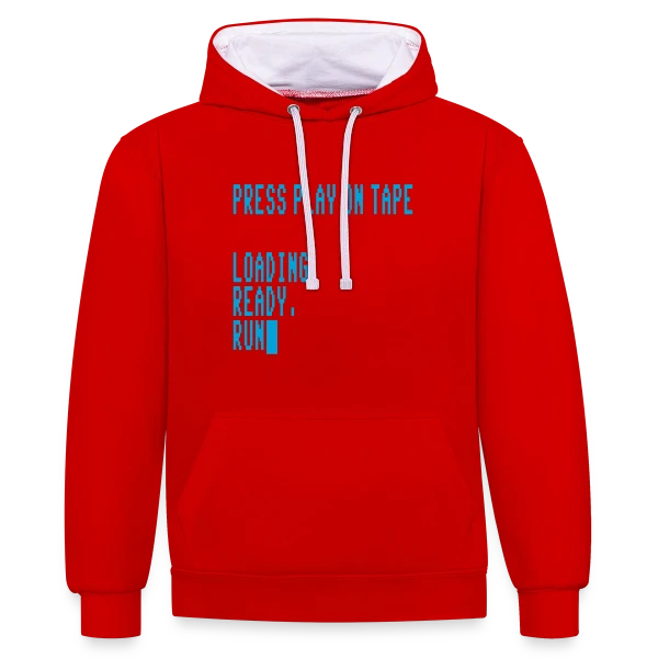 Press Play on Tape - Ordinateur Rétro C64 sur Sweat à capuche contrasté