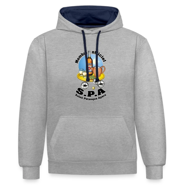 Club S.P.A : Soleil, Pétanque, Apéro ! sur Sweat à capuche contrasté