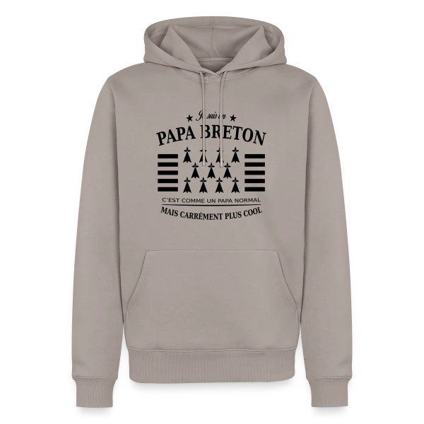 Papa Breton Authentique sur Sweat à capuche Premium bio Homme