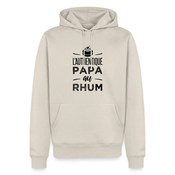 L'Authentique Papa au Rhum sur Sweat à capuche Premium bio Homme