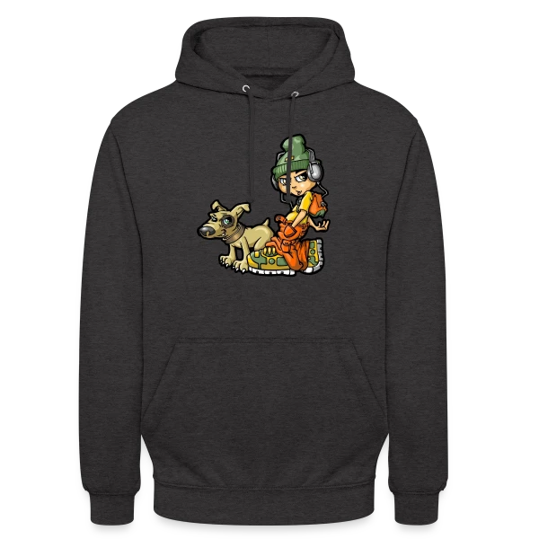B-boy Hip Hop & son Chien sur Sweat-shirt à capuche unisexe