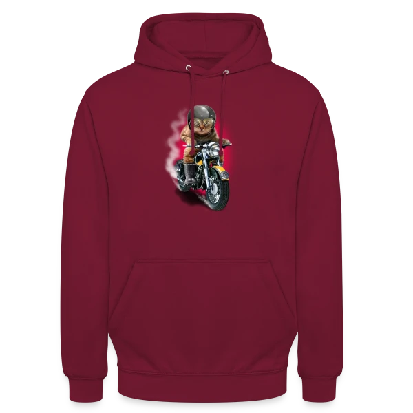 Chat Motard : L'Esprit Libre sur Sweat-shirt à capuche unisexe