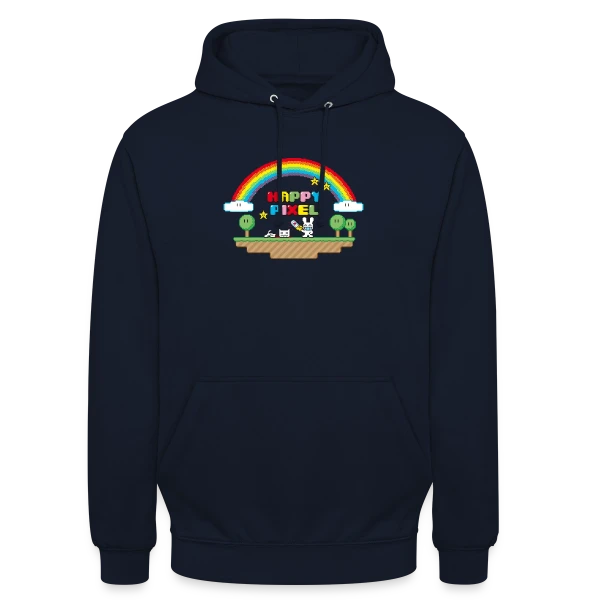 Happy Pixel : Humour Décalé Rétro Pixel Art sur Sweat-shirt à capuche unisexe