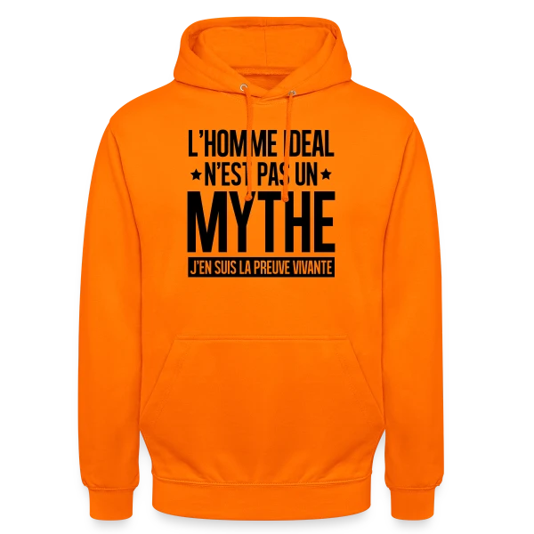 Homme Idéal : Le Mythe Rendu Réel sur Sweat-shirt à capuche unisexe