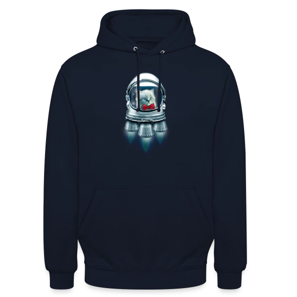 Chat Astronaute Élégant sur Sweat-shirt à capuche unisexe
