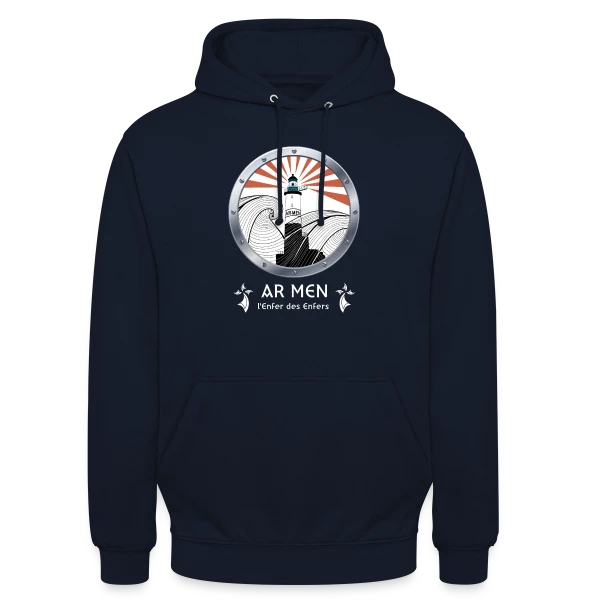 Phare d'Ar Men Breton sur Sweat-shirt à capuche unisexe