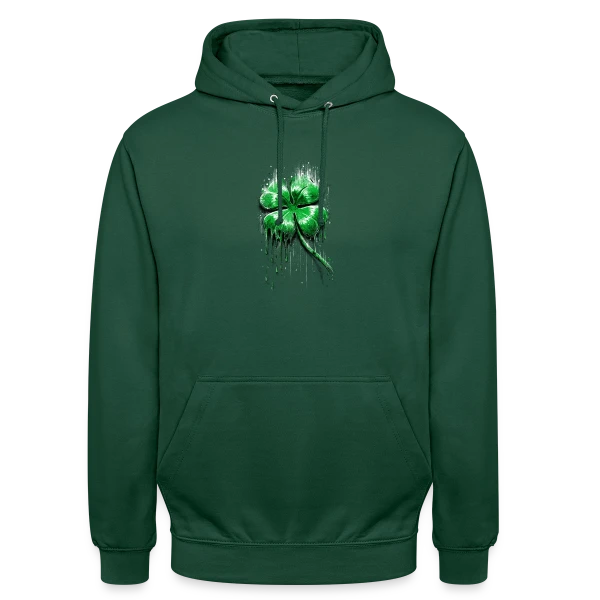 Trèfle Fondant : La Chance en Fusion sur Sweat-shirt à capuche unisexe