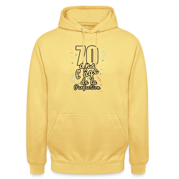 Anniversaire 70 Ans : Célébration Mémorable sur Sweat-shirt à capuche unisexe