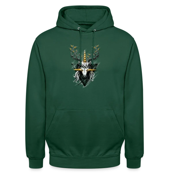 Cerf Licorne Doré sur Sweat-shirt à capuche unisexe
