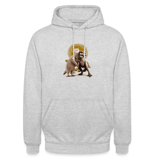 Chats et Dinos Amis : L'Aventure Décalée sur Sweat-shirt à capuche unisexe