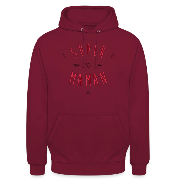 Super Maman : Cœur et Flèche, Votre Héroïne Quotidienne sur Sweat-shirt à capuche unisexe