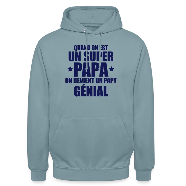 Annonce Grossesse : On Devient un Papy Génial ! sur Sweat-shirt à capuche unisexe