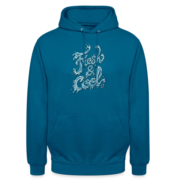 Typographie Aqua Fraîcheur sur Sweat-shirt à capuche unisexe