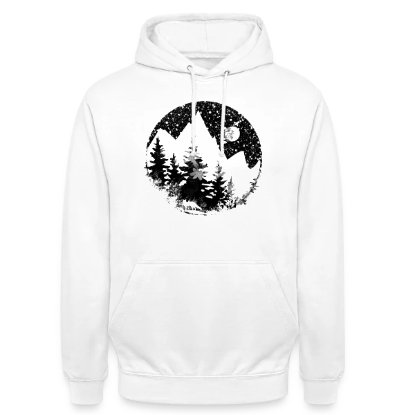 Paysage Montagneux Nocturne Fantastique sur Sweat-shirt à capuche unisexe