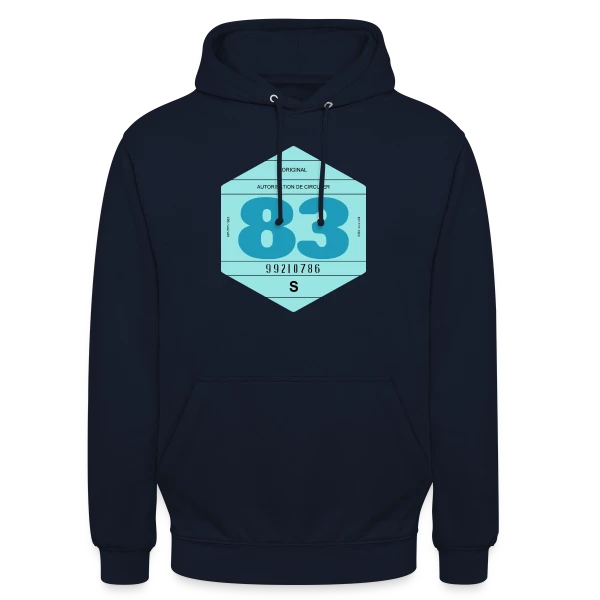 Vignette Auto Rétro 1983 : Voyage Vintage en France sur Sweat-shirt à capuche unisexe