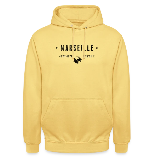 Marseille Coordonnées Globe sur Sweat-shirt à capuche unisexe