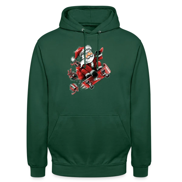 Père Noël Skateur Fou sur Sweat-shirt à capuche unisexe
