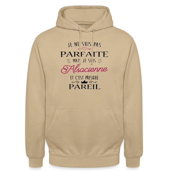 Pas Parfaite Mais Alsacienne sur Sweat-shirt à capuche unisexe