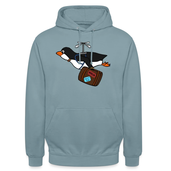 Pingouin Voyageur Hilarant sur Sweat-shirt à capuche unisexe