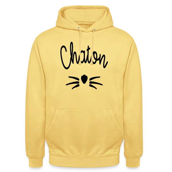 Chaton Moustaches sur Sweat-shirt à capuche unisexe