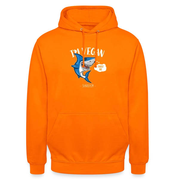 Requin Végétarien Humour sur Sweat-shirt à capuche unisexe