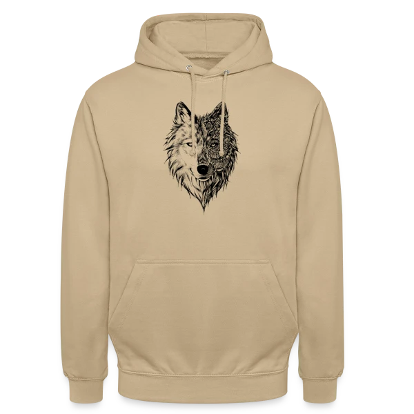 Loup Tribal Géométrique sur Sweat-shirt à capuche unisexe