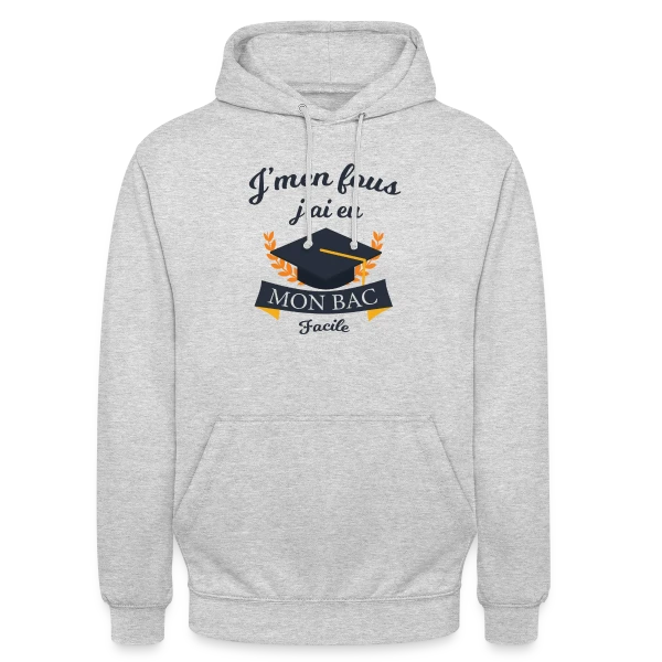 J'ai Eu Mon Bac Facile - Humour Diplômé sur Sweat-shirt à capuche unisexe