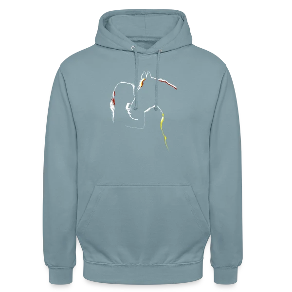 Silhouette Cavalière Abstraite sur Sweat-shirt à capuche unisexe