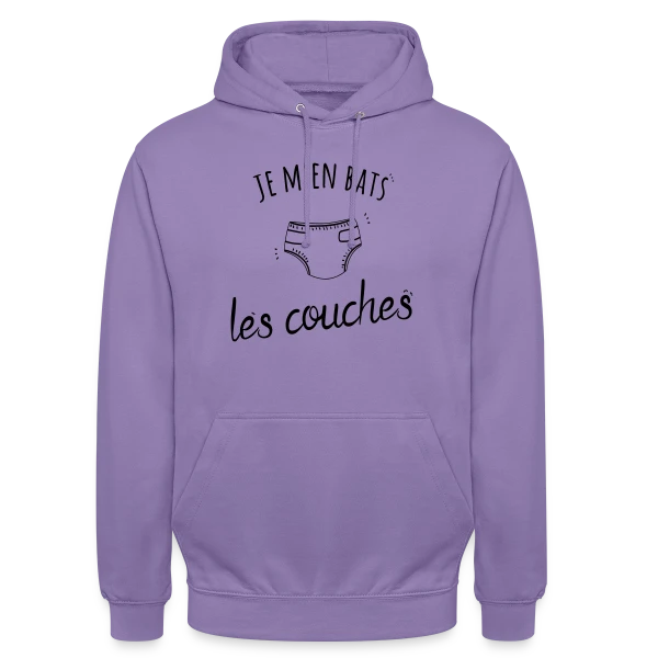 Humour "Je M'en Bats Les Couches" - Idée Cadeau Drôle sur Sweat-shirt à capuche unisexe