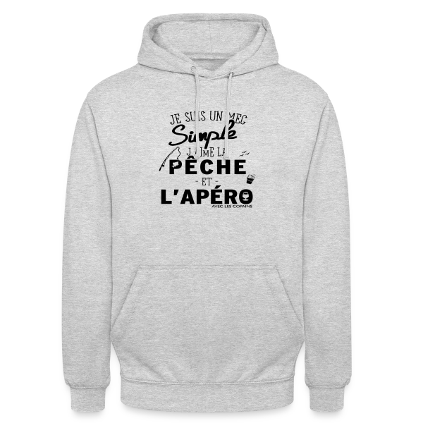 "Pêche & Apéro" : L'Humour du Pêcheur Relax sur Sweat-shirt à capuche unisexe