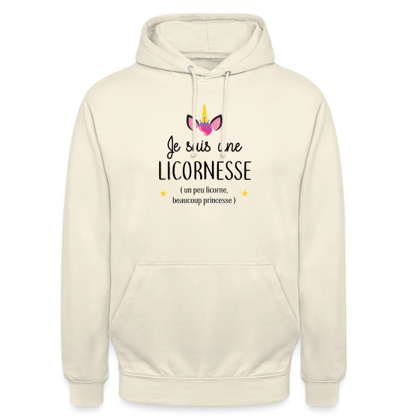 Licornesse : Moitié Licorne, Moitié Princesse sur Sweat-shirt à capuche unisexe
