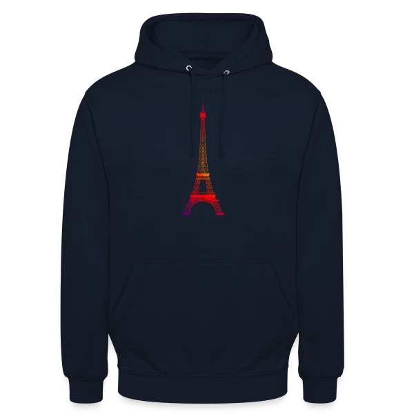 Tour Eiffel Dégradé sur Sweat-shirt à capuche unisexe