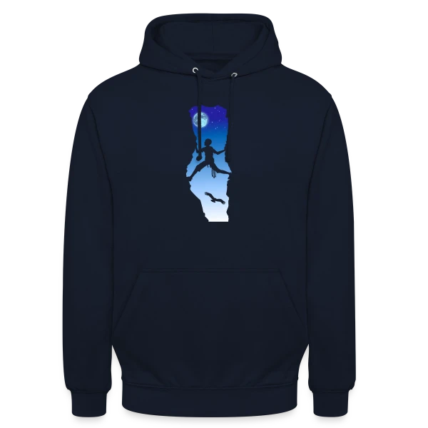 Grimpe Nocturne : L'Escalade Sous les Étoiles sur Sweat-shirt à capuche unisexe