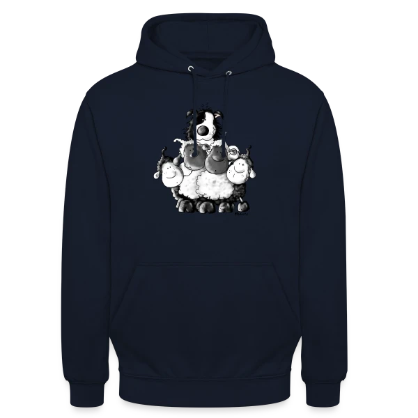 Border Collie et Moutons - Un Vrai Chien de Berger sur Sweat-shirt à capuche unisexe